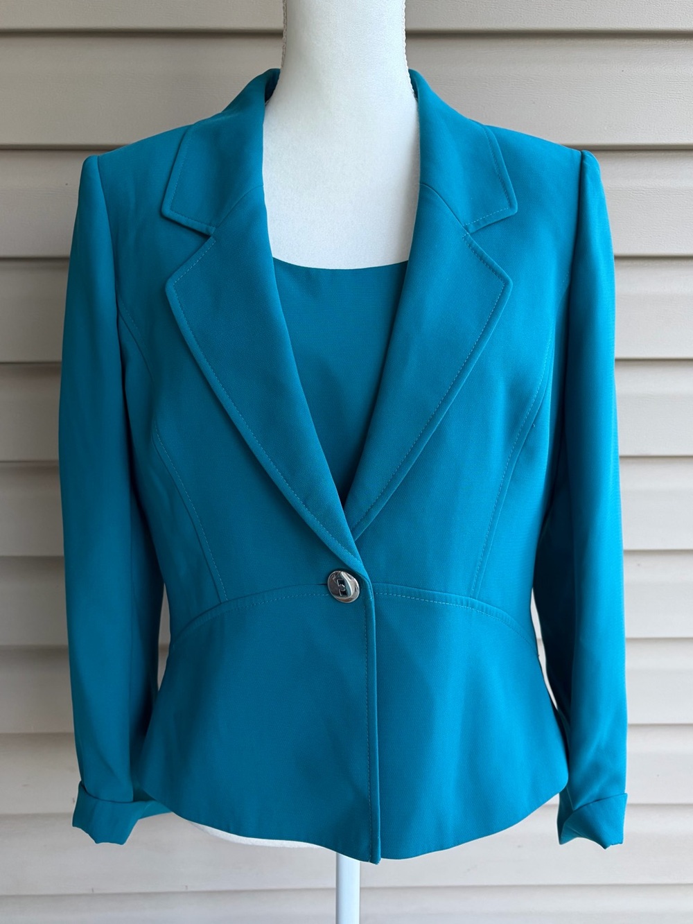 •Tahari ASL• NWT Teal Jacket And Shell Top Set - Size 12P